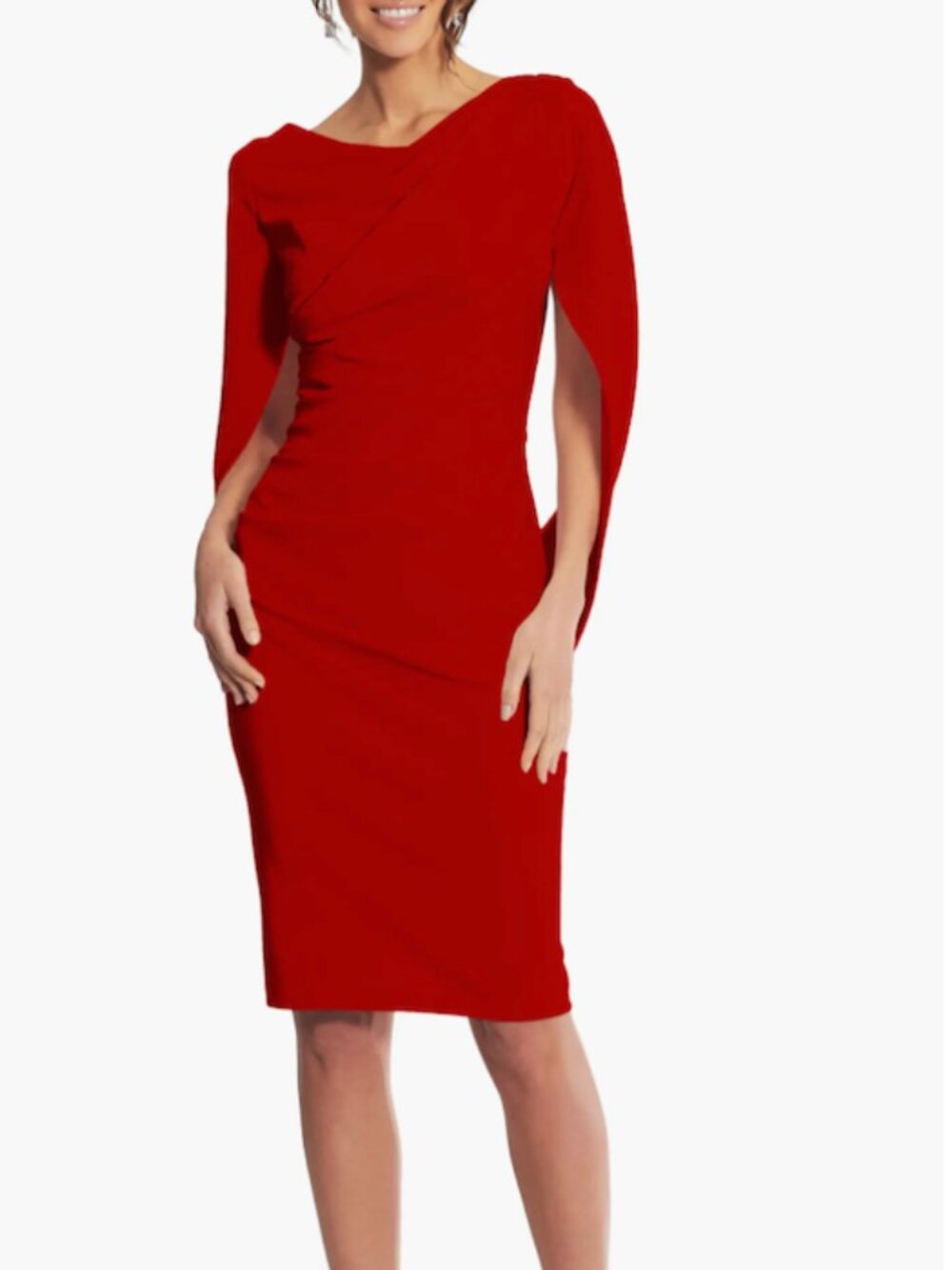 Betsy & Adam Drape Back Cocktail Dress Red Size 4